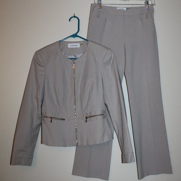 Calvin Klein Other - Calvin Klein 2P Tan Pant Suit Set